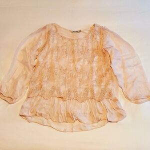 Embroidery silky blouse